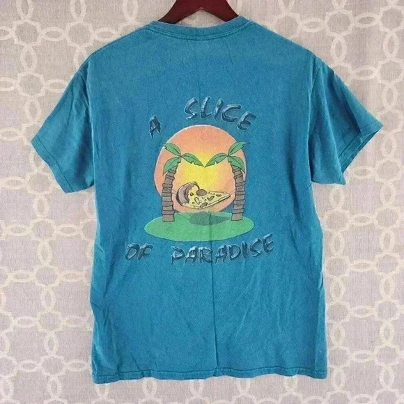 Vintage Gildan Cotton A Lice Of Paradise Short sleeve Blue T Shirt Men's M - Picture 1 of 8